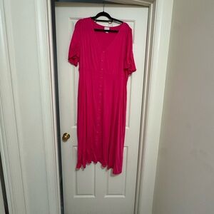 Ava & Viv Vibrant Pink Midi Dress